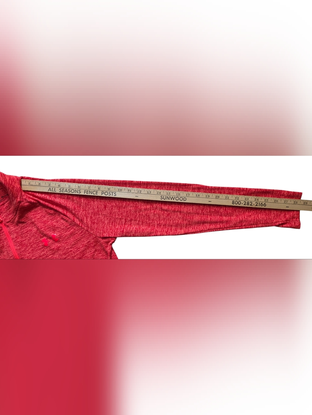 Under Armour Small Red Space Dye Heat Gear 1/4 Zip Performance Workout Pullover - Picture 9 of 9